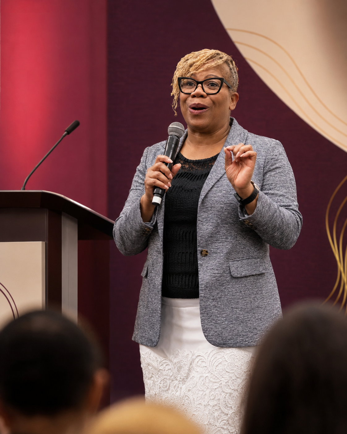 Joyce Odidison speaking at an event